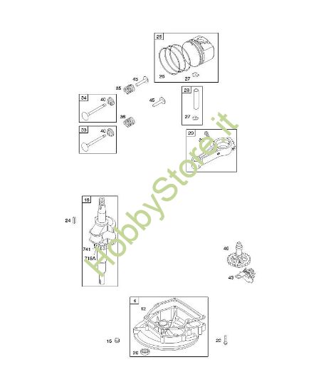 C - Albero a camme, coperchio/coppa carter albero motore, albero motore, biella/anelli/pistone B&S - 10 €¦ 10F902-0111-B1 brand Stihl